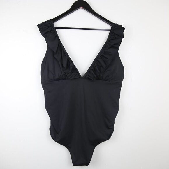 H&M Mama Ruffle Trimmed One Piece Swimsuit Black Size XL - Picture 4 of 10